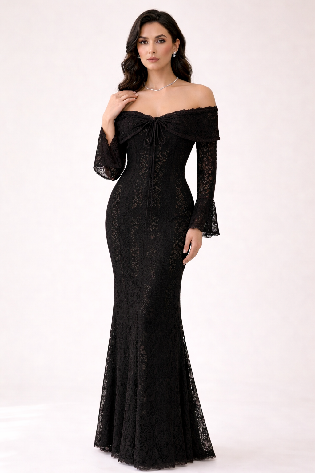 Celestine Lace Off-Shoulder Gown