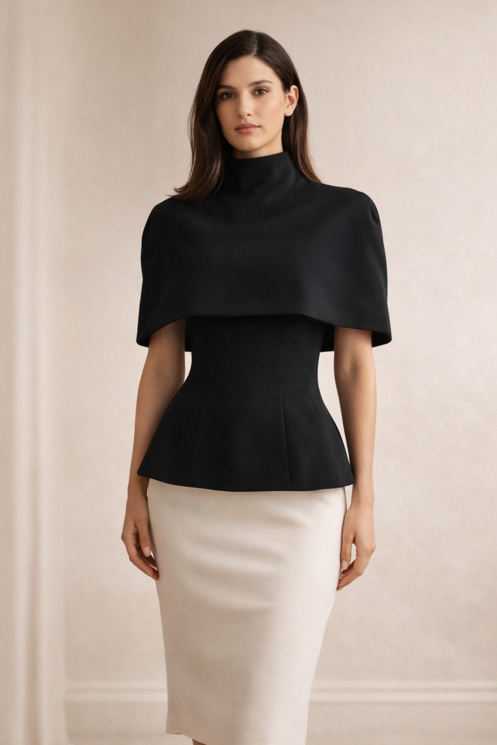 The Noir Contour Cape Top