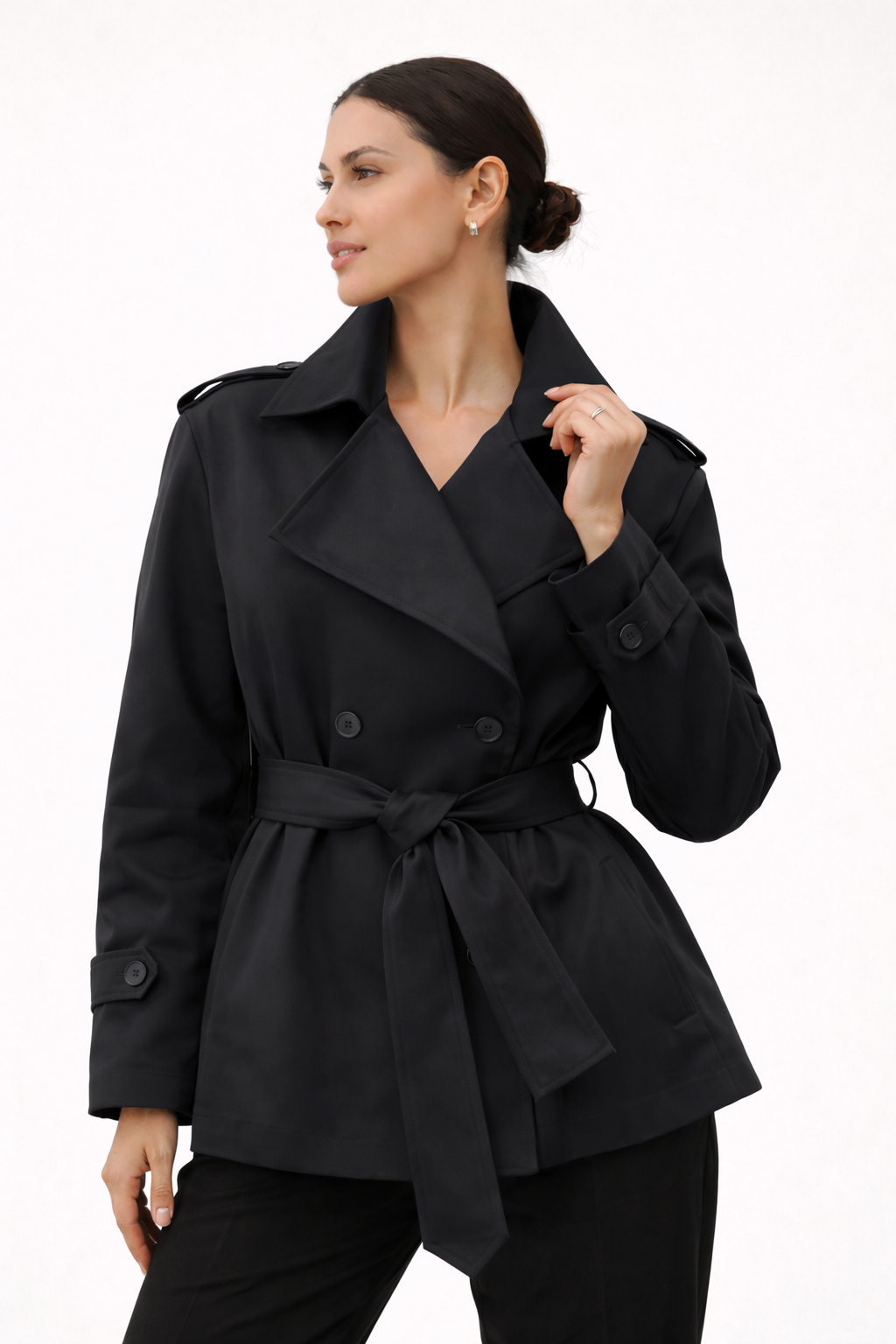 Structured Belted Trench Jacket