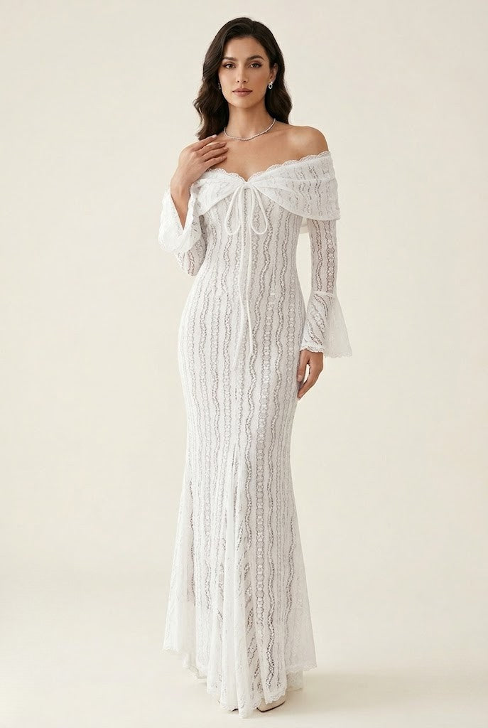 Celestine Lace Off-Shoulder Gown