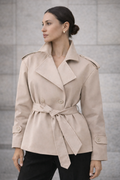 Structured Belted Trench Jacket
