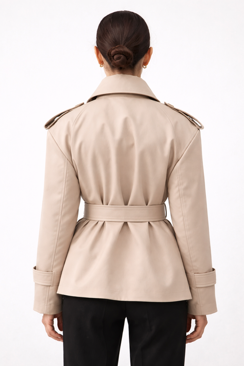 Structured Belted Trench Jacket
