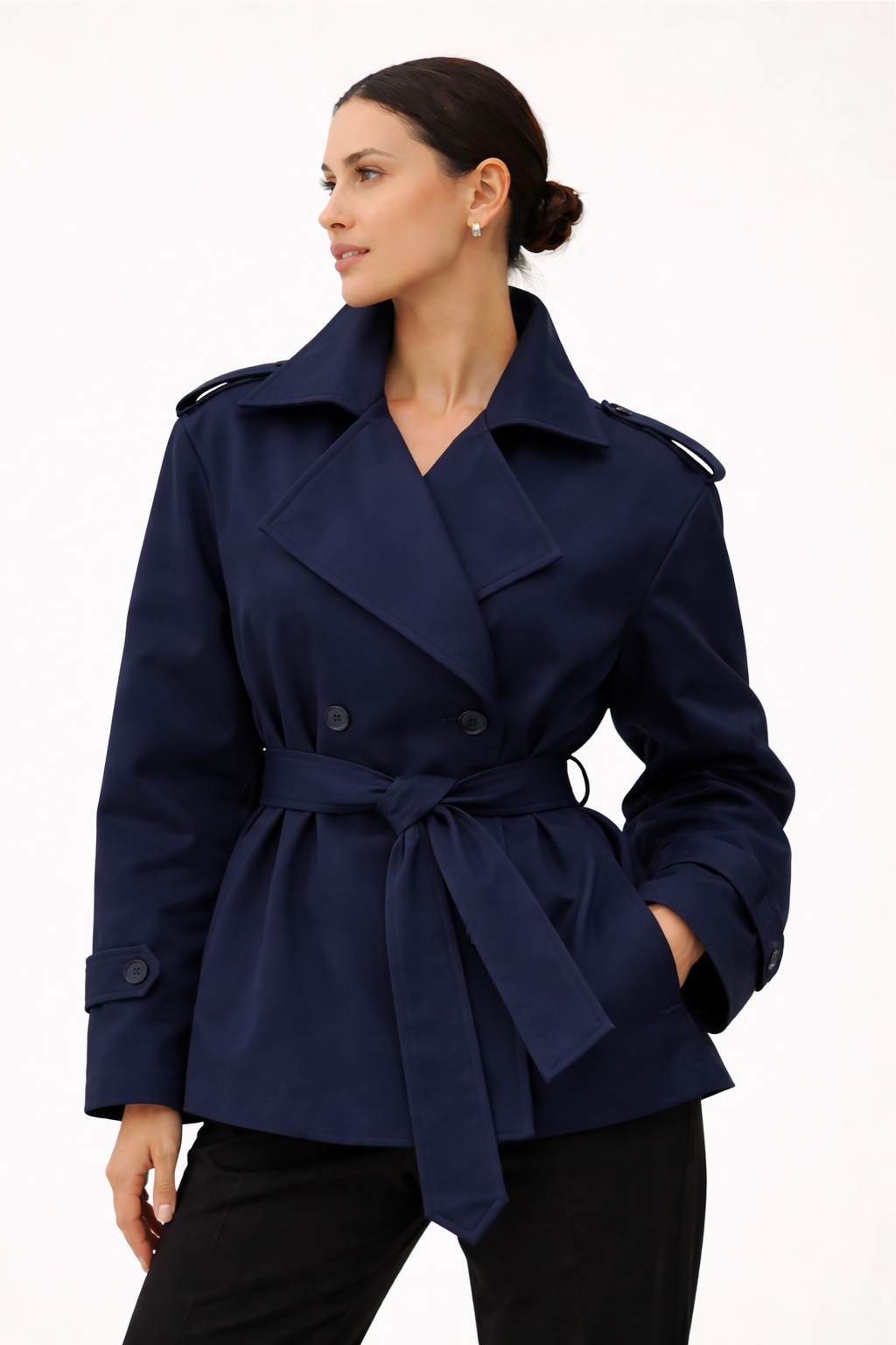 Structured Belted Trench Jacket