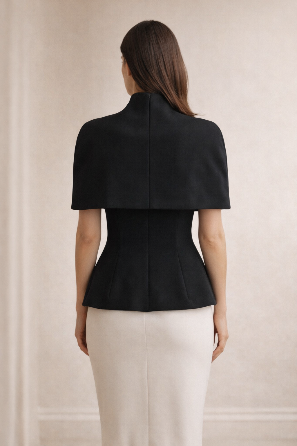 The Noir Contour Cape Top